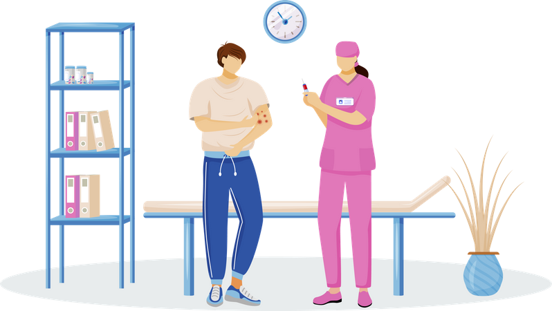 Patient und Arzt  Illustration