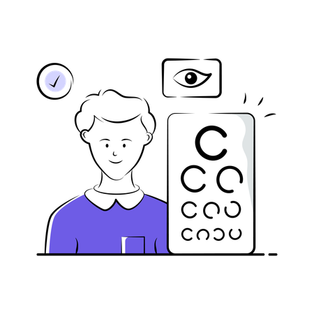 Patient undergoes Eye Checkup  Illustration