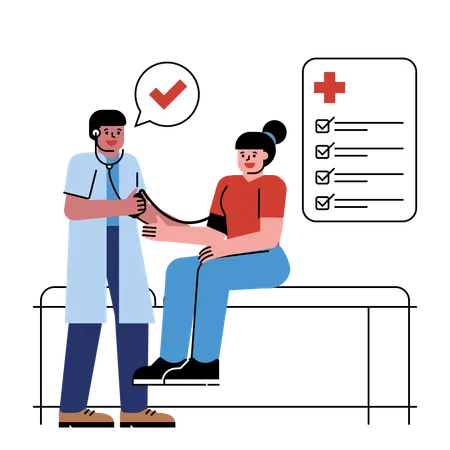 Patient undergoes Medical Checkup  Illustration