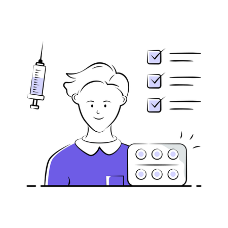 Patient undergoes Medical Treatment  Illustration