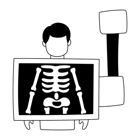 Patient undergoes x-ray  Illustration