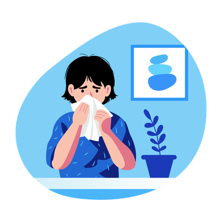 Patient undergoing Influenza  Illustration