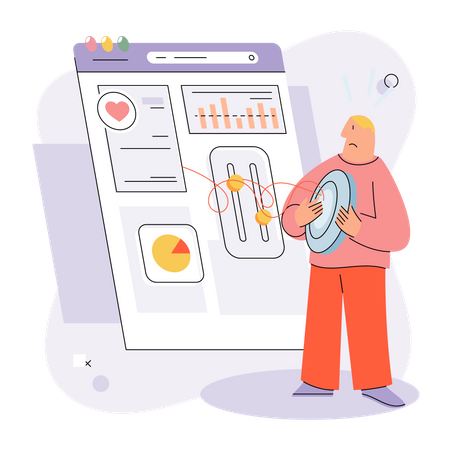 Patient using healthcare web dashboard  Illustration