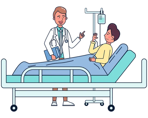 Patient visit by doctor Illustration