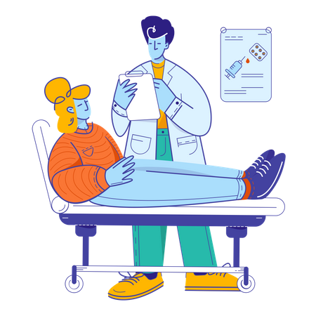 Patient visit by doctor  Illustration