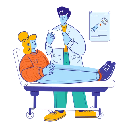 Patient visit by doctor  Illustration