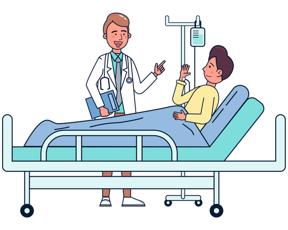 Patient visit by doctor  Illustration