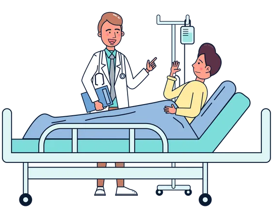 Patient visit by doctor  Illustration