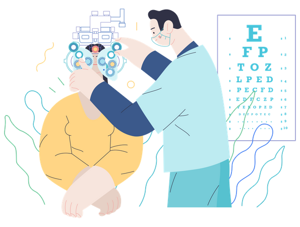 Patient visiting Optometrist  Illustration