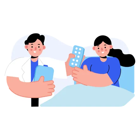 Patient with health insurance  Illustration