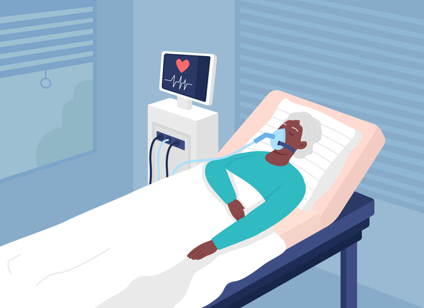 Patient with life-threatening condition  Illustration