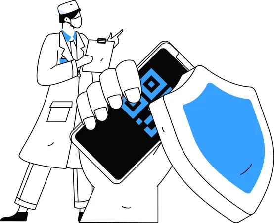 Patient zahlt online Geld für Versicherung  Illustration