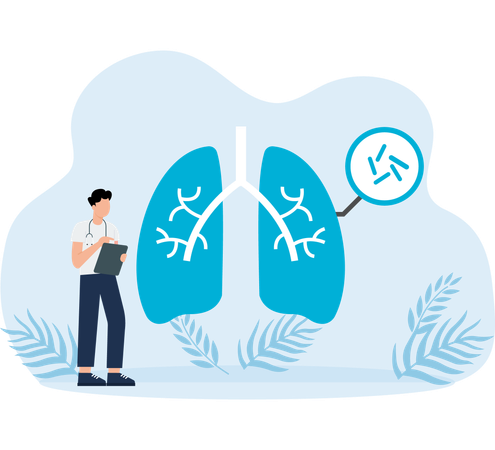 Patienten leiden an Asthma  Illustration