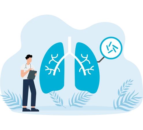 Patienten leiden an Asthma  Illustration
