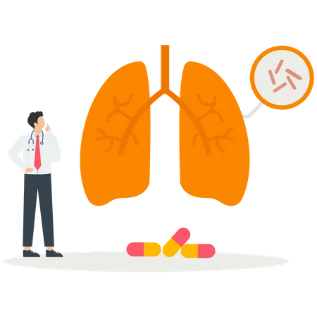 Patienten leiden an Asthma, Gesundheitswesen und Medizin  Illustration