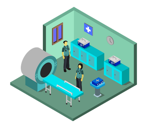 Patientenzimmer  Illustration