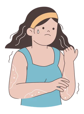 Patientin mit juckender Haut  Illustration