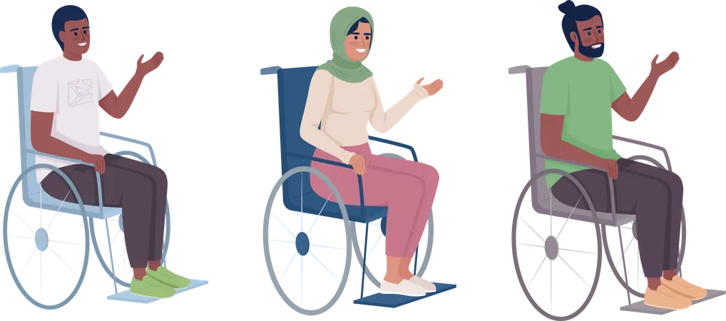 Patients handicapés en fauteuil roulant  Illustration