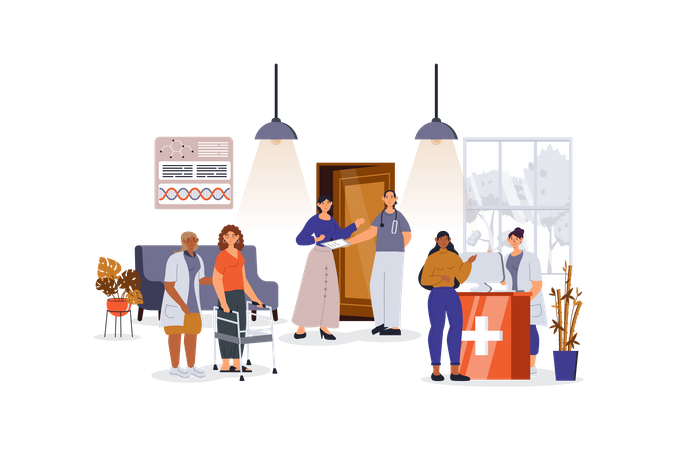 Patients visiting doctors for consultation  Illustration