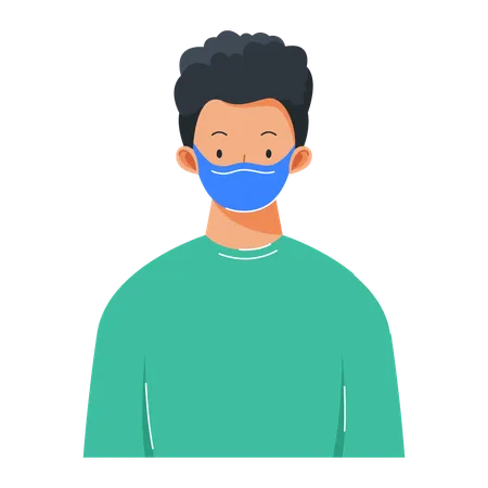 Patients with Face Mask  Illustration