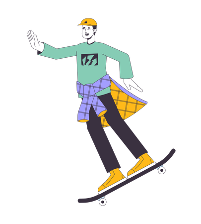 Patinador alegre  Ilustração