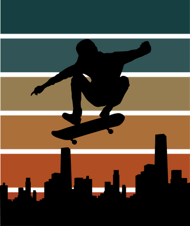 Patineurs californiens  Illustration