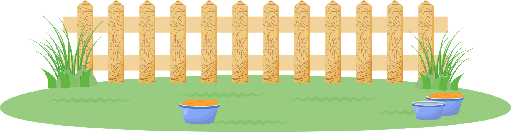 Patio trasero con valla  Ilustración