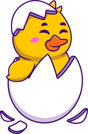Pato en huevo  Ilustración