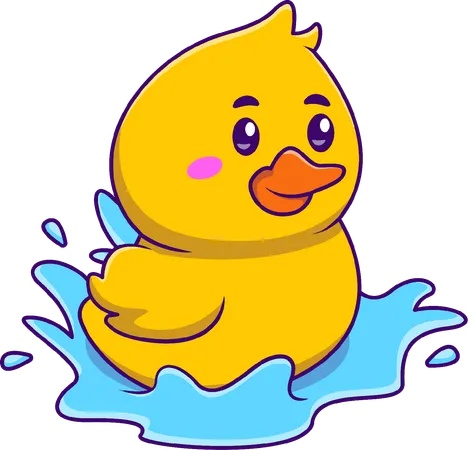 Pato nadando  Ilustración