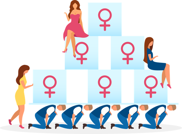 Patriarchal barrier males in politics  Illustration