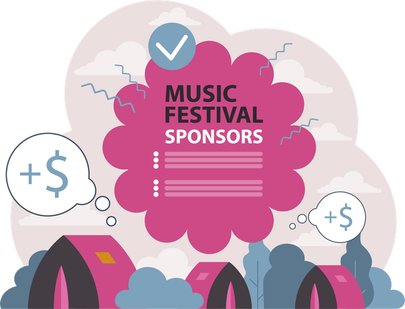 Patrocinadores del festival de música  Ilustración