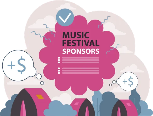 Patrocinadores del festival de música  Ilustración