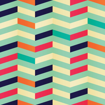 Patrón geométrico de chevron sin costuras en colores retro  Illustration