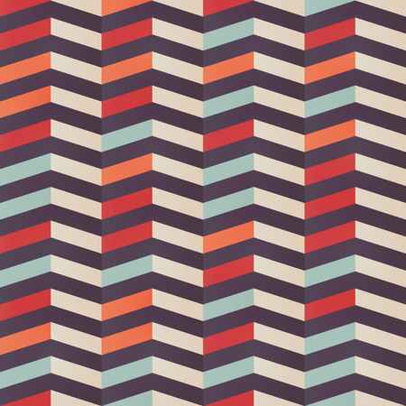 Patrón geométrico de chevron sin costuras en colores retro  Illustration