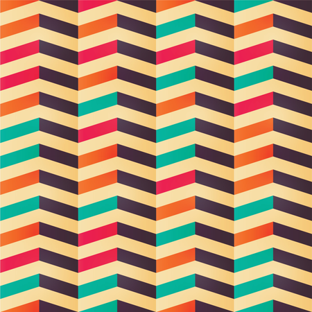 Patrón geométrico de chevron sin costuras en colores retro  Illustration