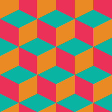 Patrón geométrico sin costuras con cuadrados coloridos en diseño retro  Illustration