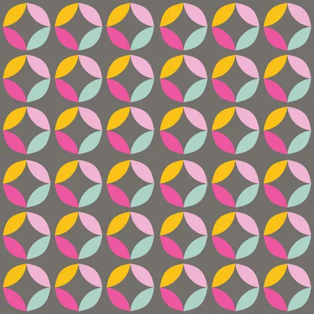Patrón geométrico sin costuras con círculos coloridos en diseño retro  Ilustración