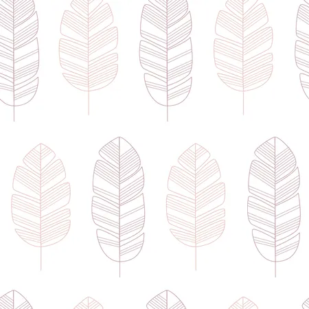 Patrón sin fisuras con hojas de color rosa sobre fondo blanco  Ilustración