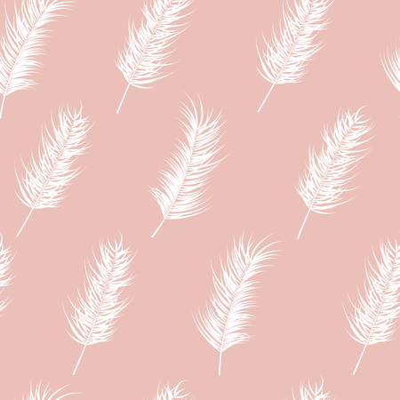 Patrón sin fisuras con hojas tropicales sobre fondo rosa  Ilustración