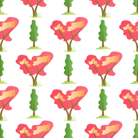 Patrón sin fisuras de árboles de verano  Illustration