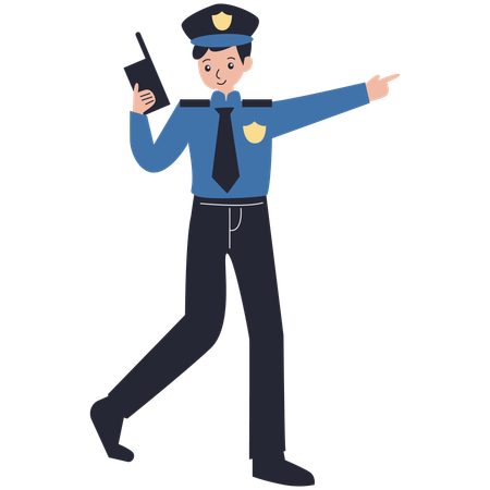 Patrulha policial  Ilustração