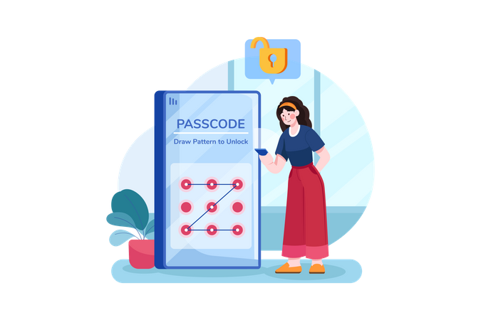 Pattern lock security  Illustration