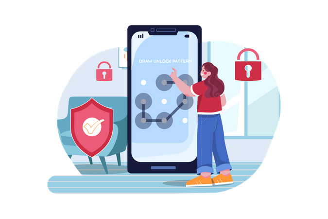 Pattern Lock security  Illustration