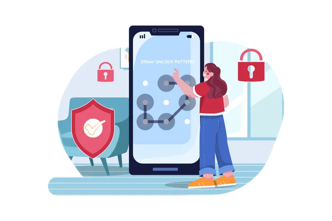 Pattern Lock security  Illustration