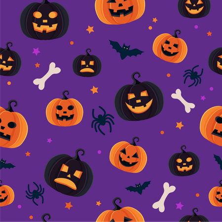 Pattern of Spooky Halloween night  Illustration