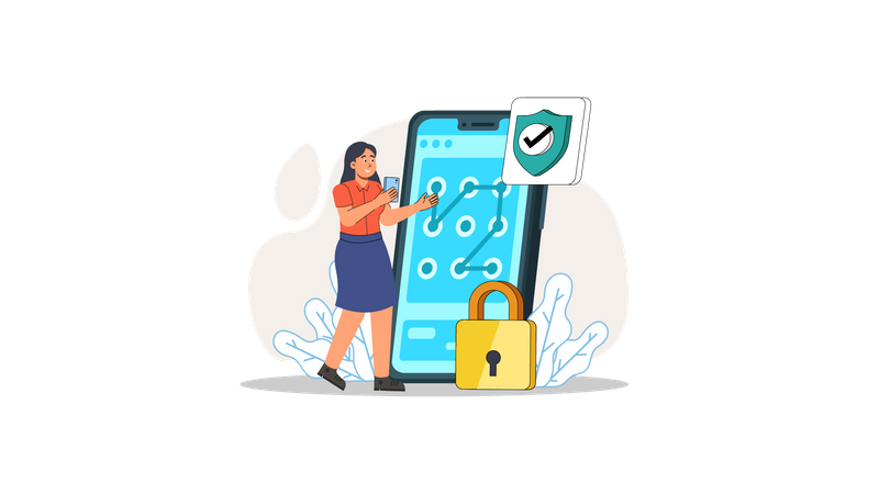 Pattern Security Lock  Illustration