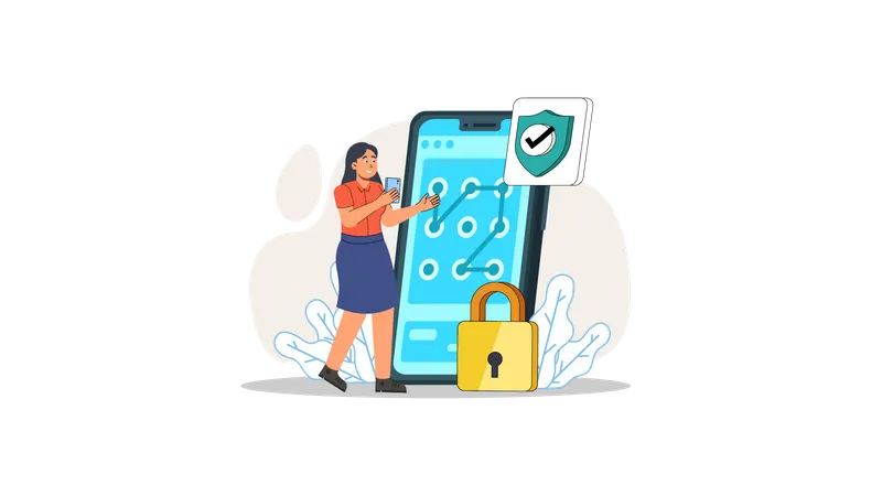 Pattern Security Lock  Illustration