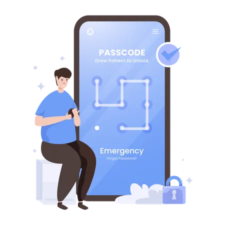 Pattern unlock passcode Illustration