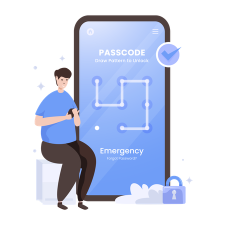 Pattern unlock passcode  Illustration