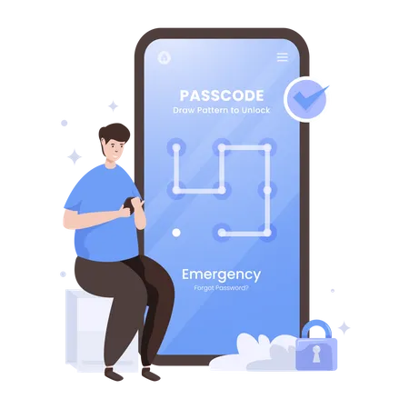 Pattern unlock passcode  Illustration